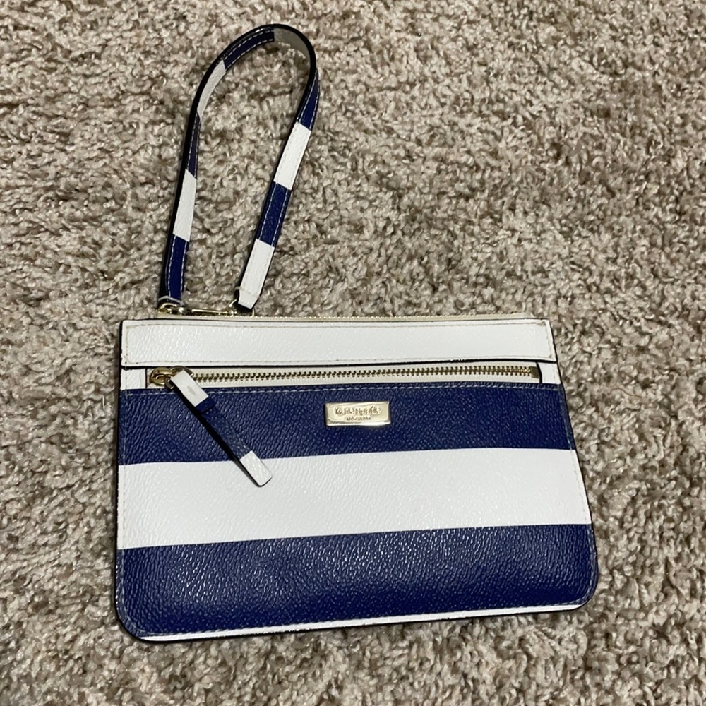 Kate spade striped clutch wristlet